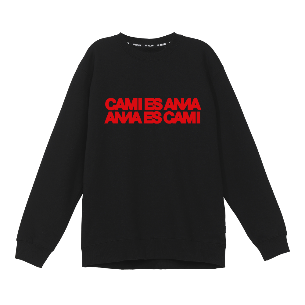 Polerón Crewneck negro ' Cami es Anna, Anna es Cami"
