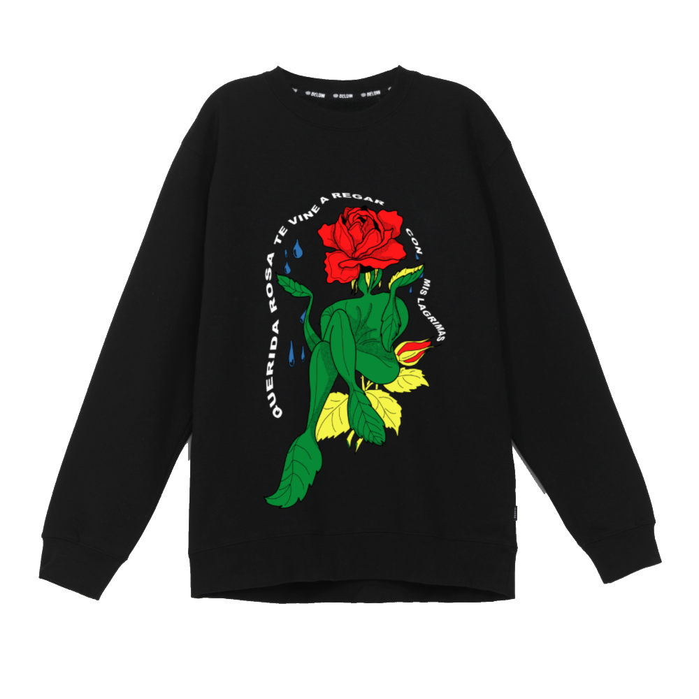 POLERÓN CREWNECK ROSA NEGRO